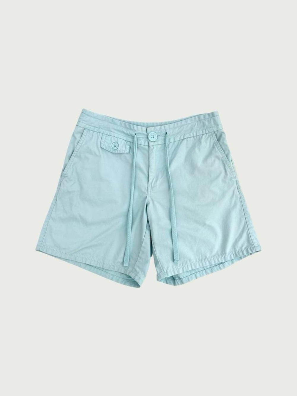 Button Accent Teal Shorts